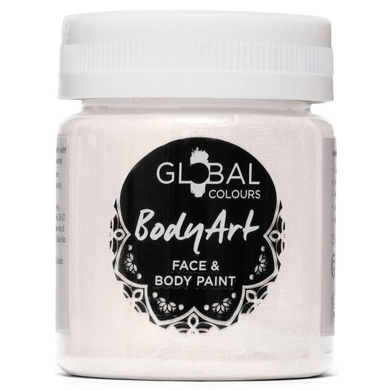 Global Colours 45ml Pearlescent White Cream Face and Body Paint