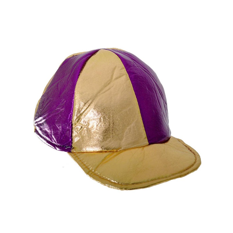 Metallic Purple and Gold Sports Jockey Costume Hat