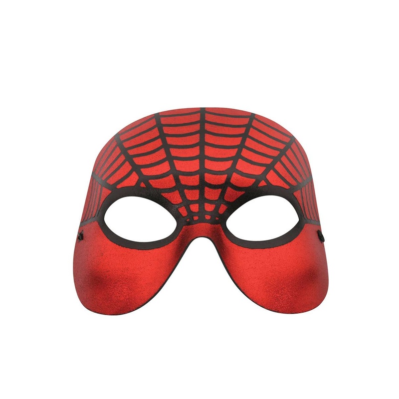 Metallic Red and Black Spiderman Masquerade Mask