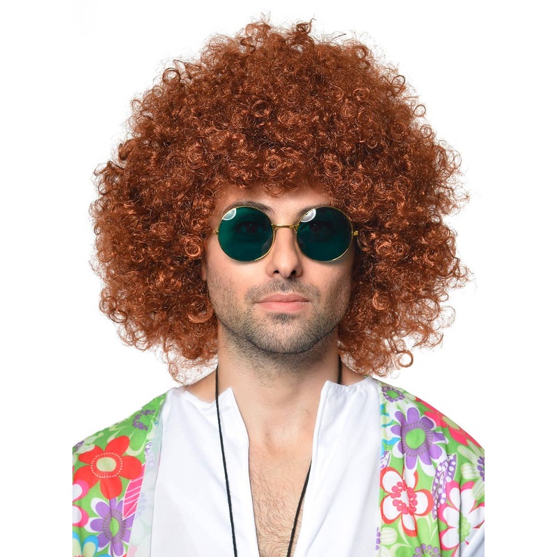 1970s Mega Ginger Afro Mens Costume Wig