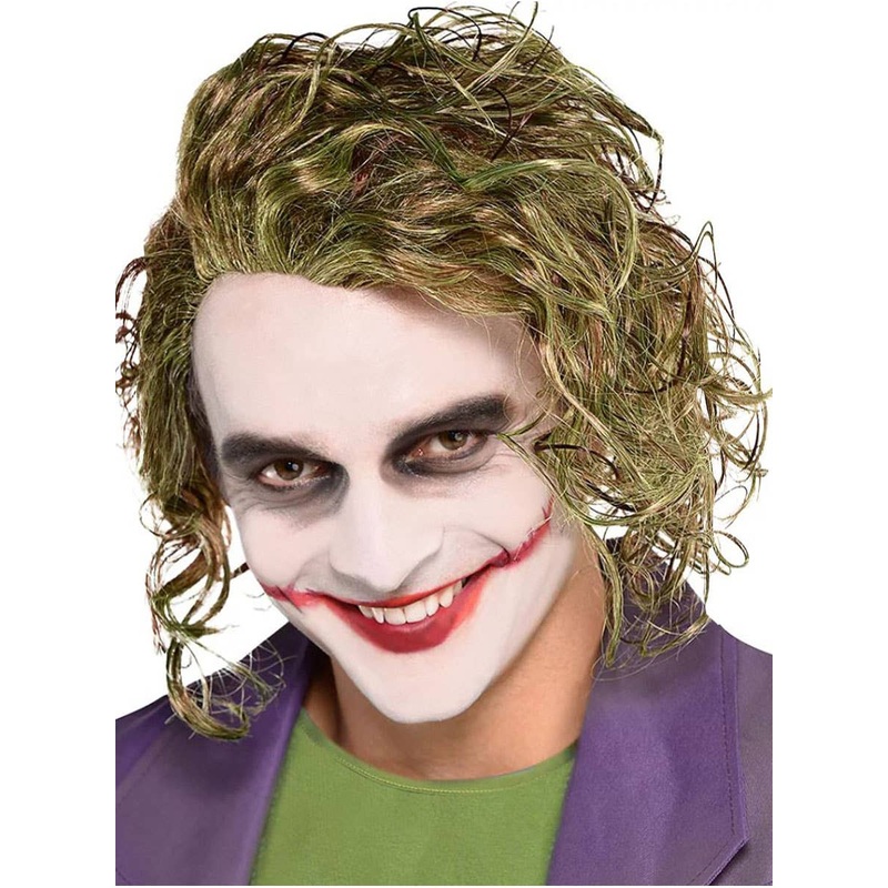 Curly Green Mens Joker Inspired Costume Wig
