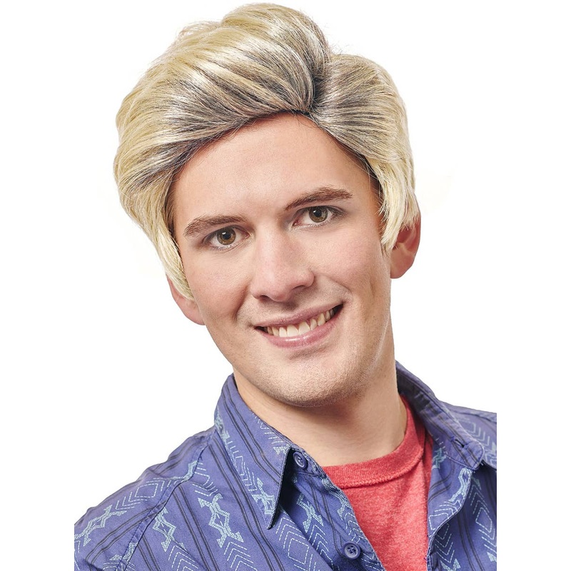 Preppy Mens Short Blonde Costume Wig