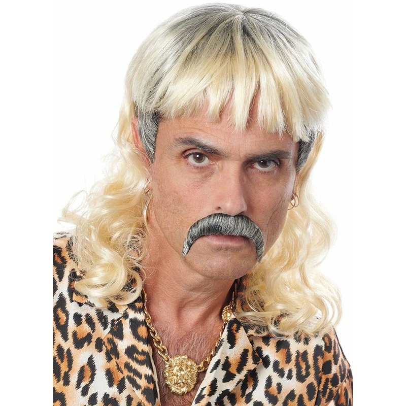 Tiger Man Long Blonde Mens Mullet Costume Wig