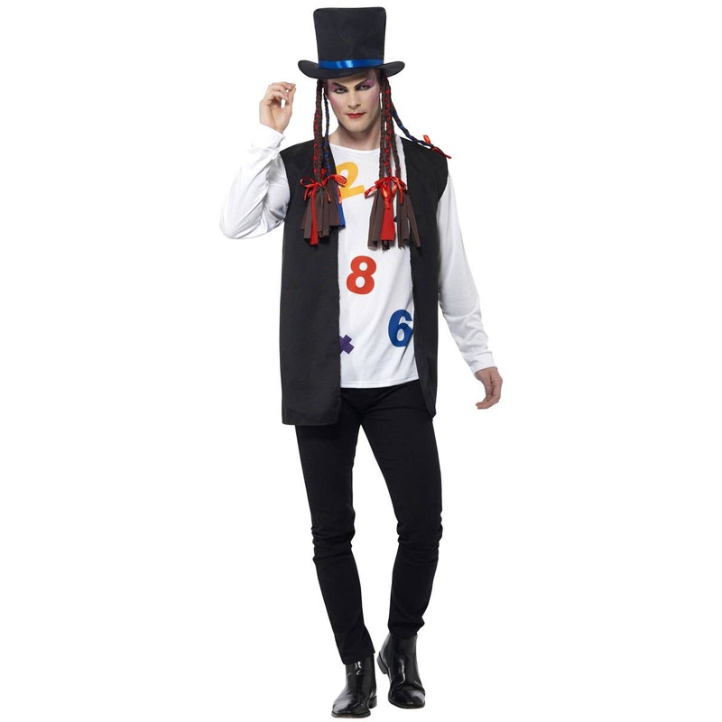 1980s Pop Star Mens Boy George Costume Large
