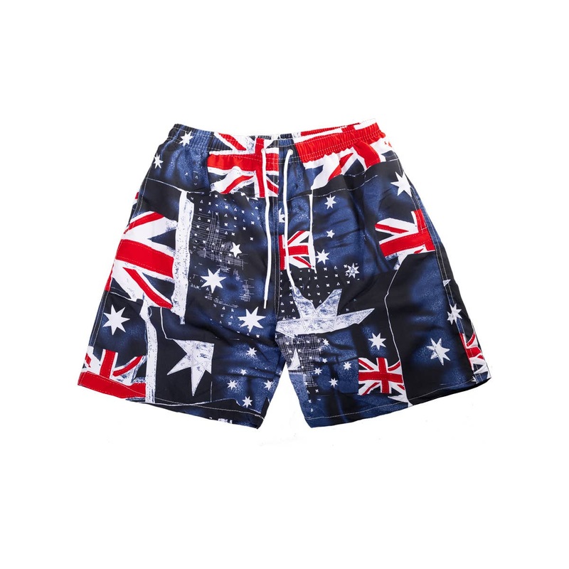 Aussie Flag Print Mens Australia Day Board Shorts Large