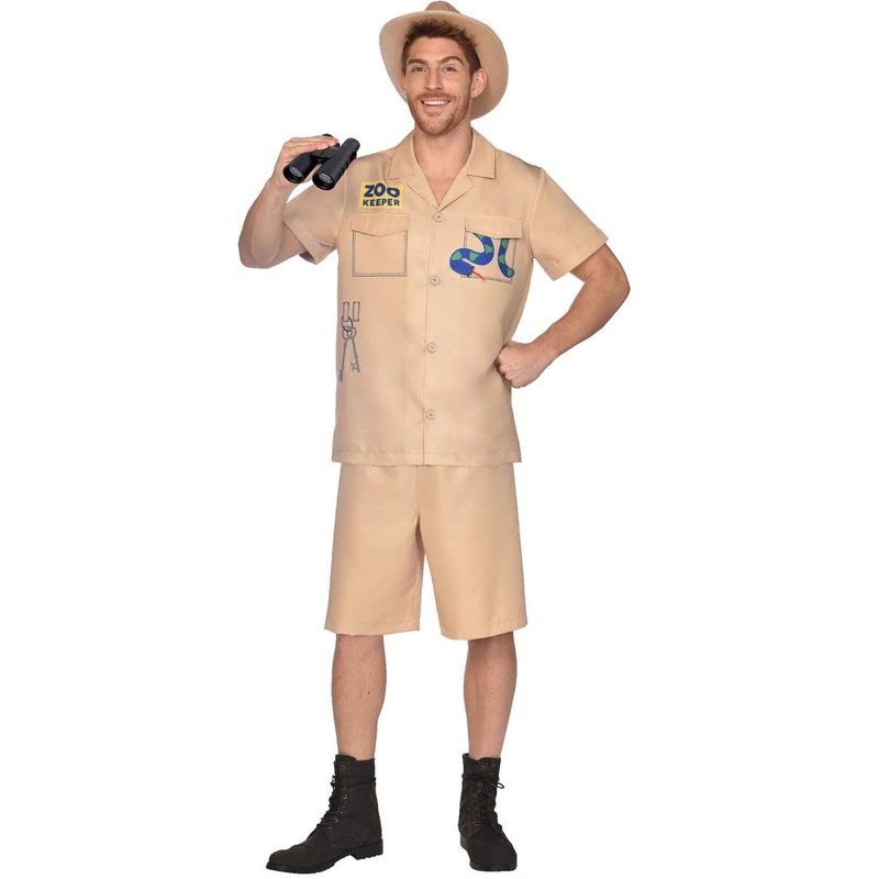 Zoo Keeper Mens Snake Safari Suit Style Costume Medium