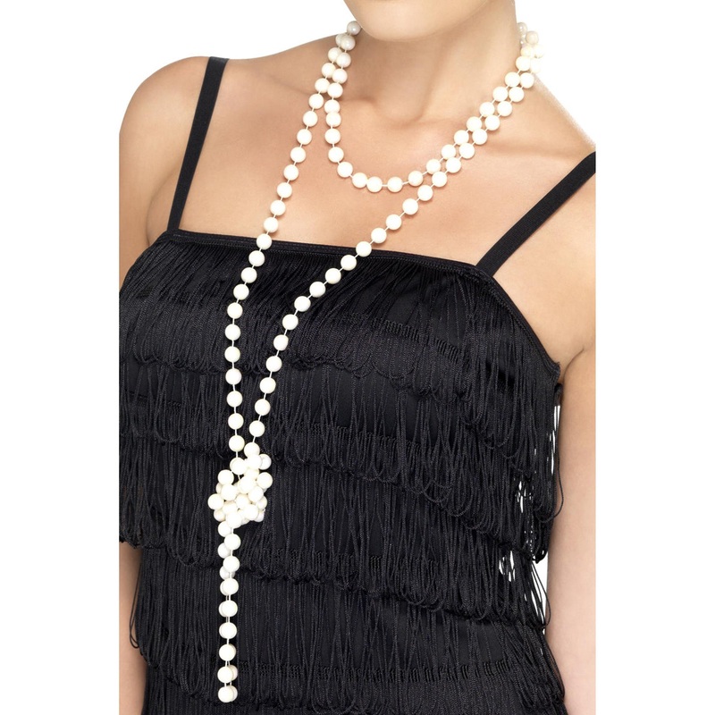 180cm White 1920s Faux Pearl Necklace