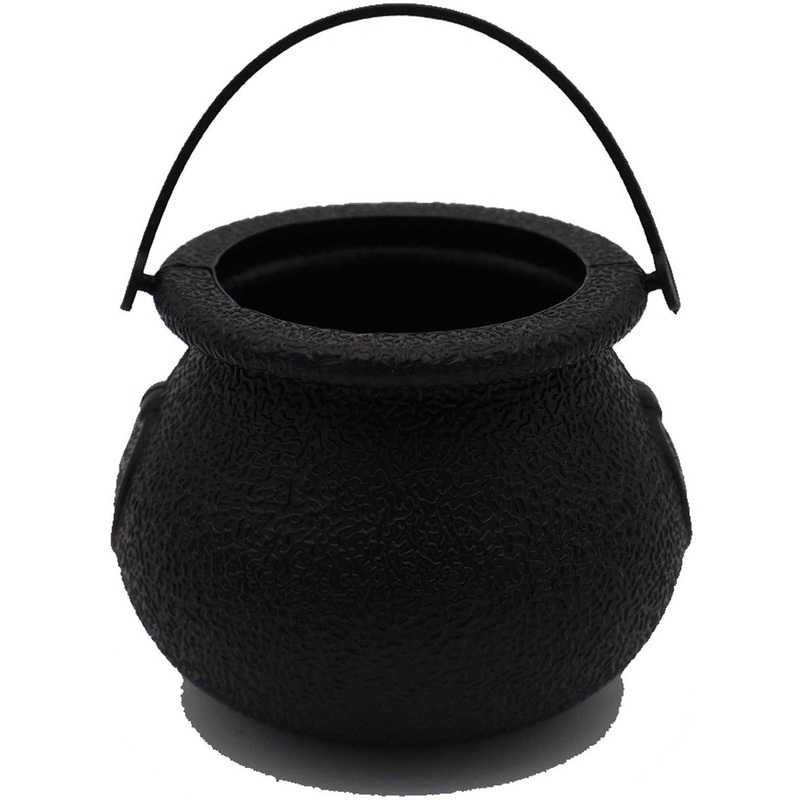 Fright Night Mini Black Witch Cauldron Halloween Treat Buckets 6 Pack