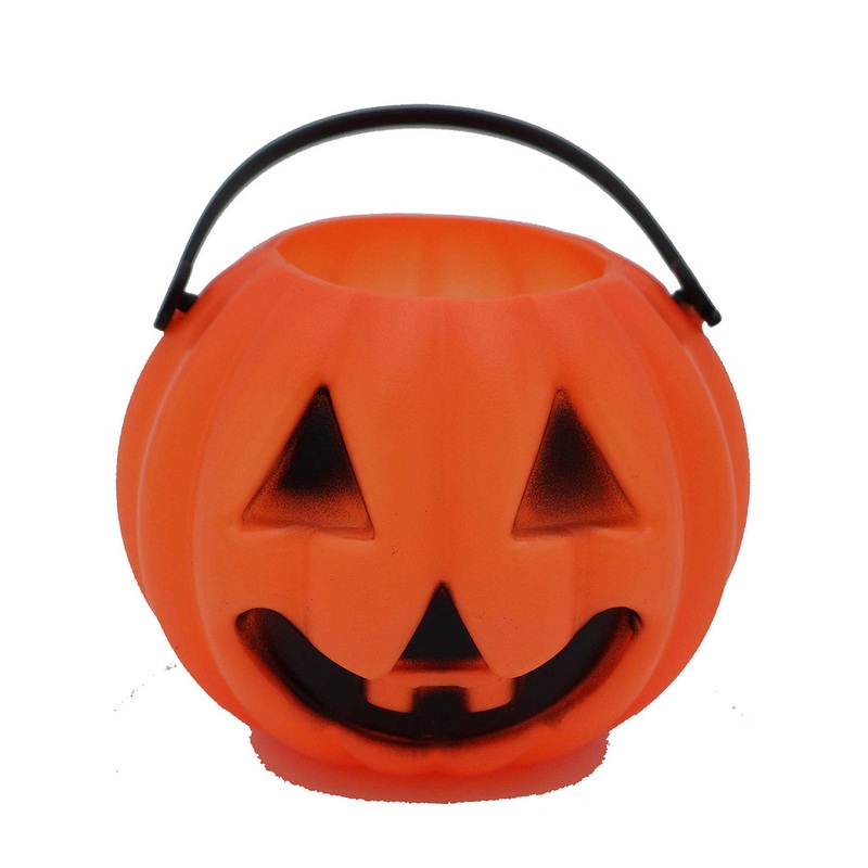 Fright Night Mini Orange Pumpkin Halloween Treat Buckets 6 Pack