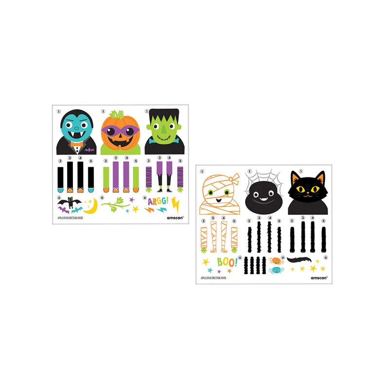 Halloween Characters 12 Pack Hand Tattoos