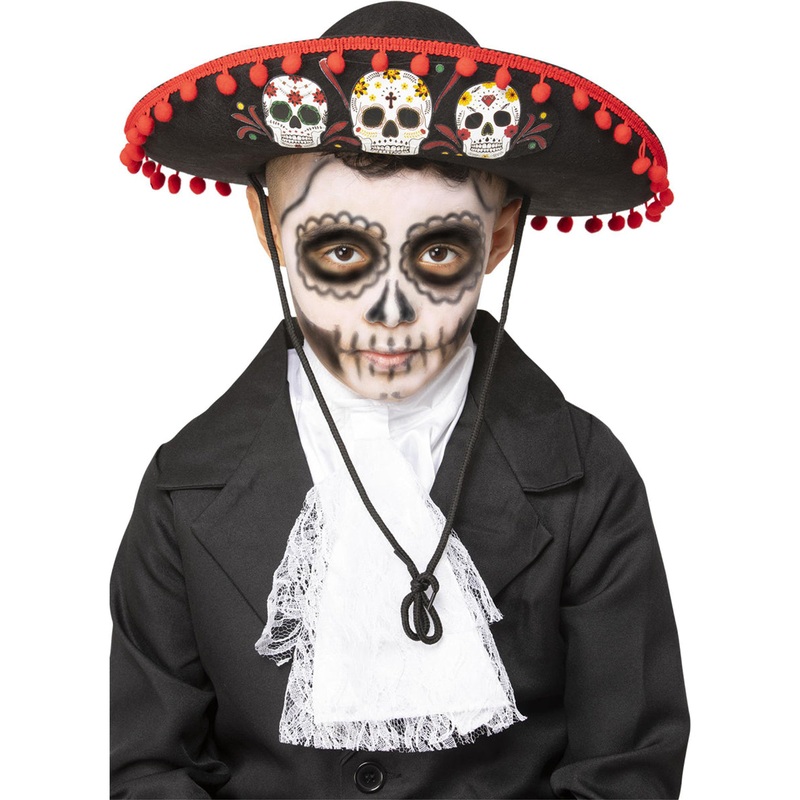 Kids Black Day of the Dead Mexican Sombrero