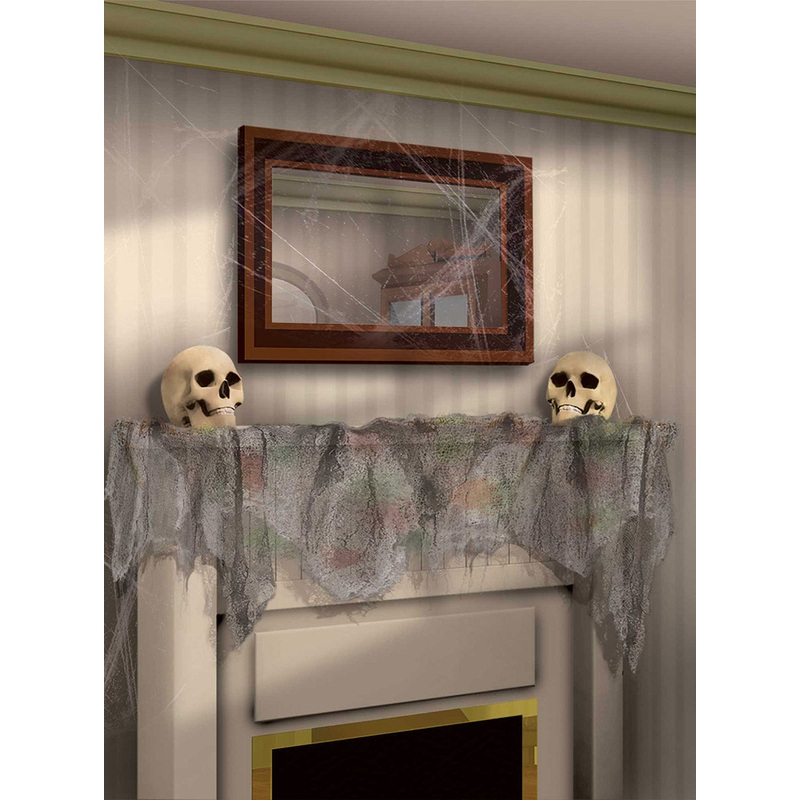 Tattered Grey Gauze 6 Metre Halloween Decoration