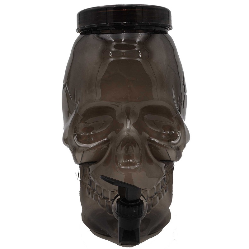 Fright Night 27cm Clear Black Skull Halloween Drink Dispenser