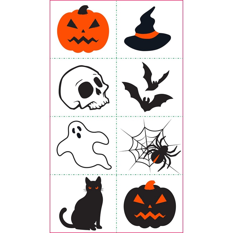 Fright Night Assorted 8 Pack of Temporary Tattoos