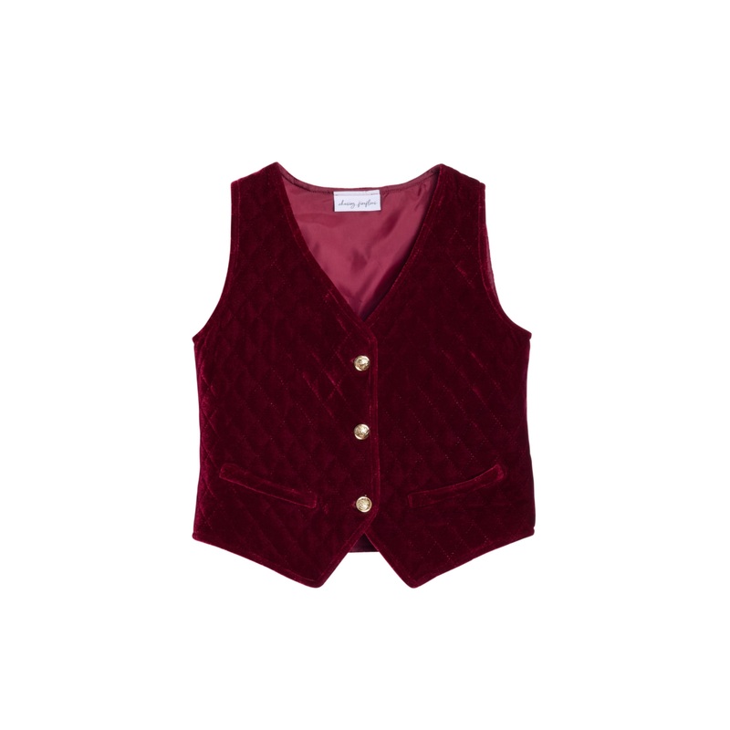 Kids Burgundy Vest Waistcoat Small 3-5 Years