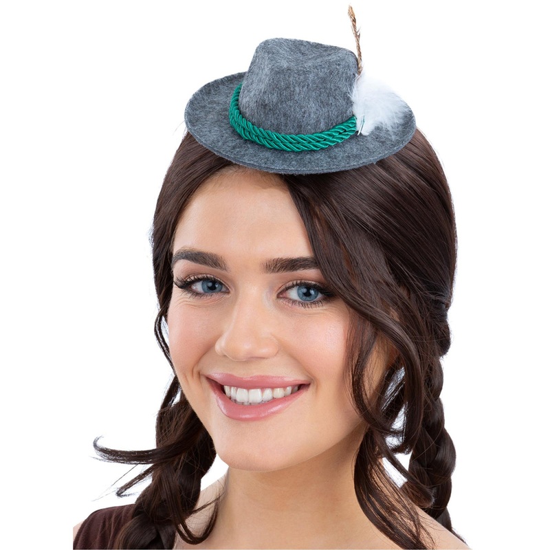 Mini Grey Bavarian Oktoberfest Costume Hat