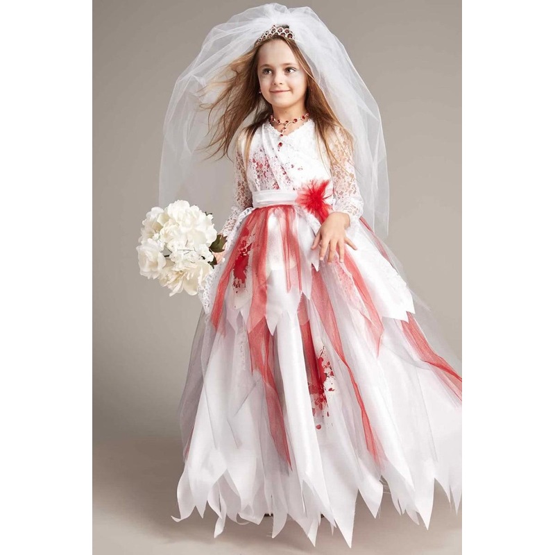 Zombie Bride Costume For Girls 4