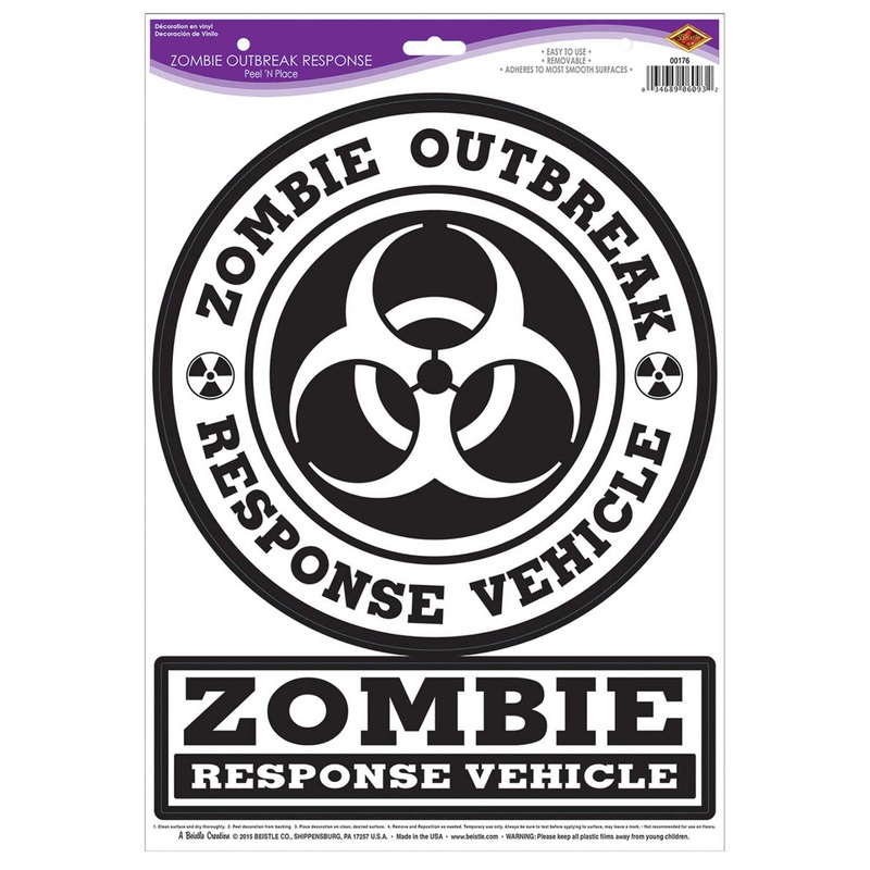Zombie Outbreak Response Peel and Place Halloween Stickers